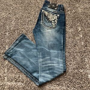❌SOLD❌ Miss Me  Blue Jeans with Embroidered Pocket